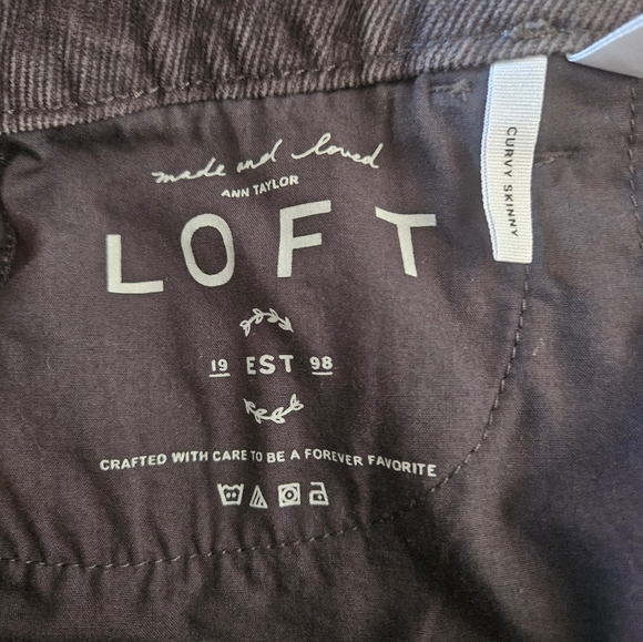 LOFT Dark Gray Curvy Skinny Corduroy Pants - Size 30/10P - Picture 8 of 9